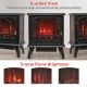 1400W electric stove heater with 3-sided view and 3-level flame effect, perfect for cozy living spaces.