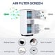 Portable 10000 BTU air conditioner with dehumidifier and fan mode, featuring rolling casters and front LED display.