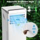 Portable air conditioner with adjustable oscillation angle, 10000 BTU cooling capacity, ideal for bedrooms and offices.