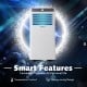 Portable 10000 BTU air conditioner in white with remote control, featuring cooling, dehumidifying, and sleep modes.