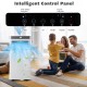 Portable 10000 BTU air conditioner with remote control, featuring a user-friendly control panel for easy operation.