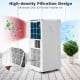 Portable 10000BTU air conditioner with remote control, featuring high-density filtration for cleaner air and adjustable.