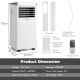 Portable 10000BTU air conditioner in white with remote control, ideal for bedrooms and small apartments.