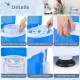 Detachable drain basket and removable safety cover of the 5.5 lbs portable semi-auto washing machine for easy use.