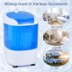Portable 5.5 lbs semi-auto washing machine with clear lid, ideal for dormitories, RVs, and compact spaces.