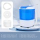 Portable semi-auto washing machine with 5.5 lbs capacity, clear lid, and drainage hose for easy laundry in compact.