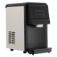 Self-dispensing countertop nugget ice maker in silver, producing 55 lbs of chewable ice daily, with LED light and.