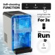 Self Dispensing Countertop Nugget Ice Maker in silver with LED light, producing 55 lbs of nugget ice daily for.