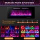 42-inch ultra-thin electric fireplace with multicolor flame effects and decorative crystals for wall-mounted.