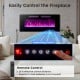 42-inch ultra-thin electric fireplace with remote control, decorative crystals, and customizable flame effects for.