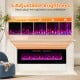Ultra-thin 60-inch electric fireplace with 5 adjustable brightness levels and decorative crystals for cozy indoor.