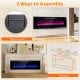 Ultra-thin 60-inch electric fireplace, wall-mounted or recessed, featuring 12 flame colors and customizable heat.