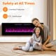 60-inch ultra-thin electric fireplace with decorative crystals, featuring 12 flame colors and ETL certification for.
