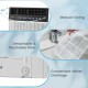 Close-up of the 12000 BTU window air conditioner showing the washable filter and convenient water drainage features.