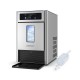 Countertop nugget ice maker with transparent window, producing 33 lbs of ice daily, includes ice scoop and water tray.