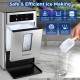 Countertop nugget ice maker with transparent window, 3.5 lbs basket, and ETL certification for safe use.