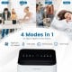 8000 BTU portable air conditioner in black with remote control, featuring 4 modes and 2 fan speeds for efficient.