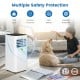 8000 BTU portable air conditioner in black with remote control, featuring multiple safety protections for efficient.