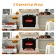 20-inch electric fireplace heater with birchwood ember bed, showcasing flame only and flame with heat options for cozy.