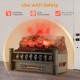 20-inch electric fireplace heater with realistic birchwood ember bed, featuring overheat protection and CSA.