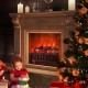 20-inch electric fireplace heater with realistic pinewood ember bed, providing warmth and ambiance for cozy living.