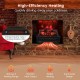 20-inch electric fireplace heater with realistic pinewood ember bed, 5120 BTU heat output, ideal for 1000 sq. ft. rooms.