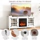 58-inch white fireplace TV stand with adjustable shelves, anti-tipping device, and convenient round knob for easy.