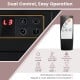 Remote control for the 58-inch fireplace TV stand, featuring dual control and adjustable flame brightness for cozy.