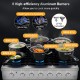 36-inch freestanding natural gas range with 6 high-efficiency aluminum burners and pots, ideal for versatile cooking.