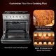 Freestanding 36-inch natural gas range with 6 burners, featuring a 10,000 BTU broil burner and 18,500 BTU bake burner.