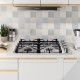 30-inch gas cooktop with 4 powerful burners and ABS knobs, featuring a smooth stainless steel surface for easy cleaning.