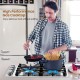 30-inch gas cooktop with 4 powerful burners, ABS knobs, and stainless steel surface for efficient cooking.