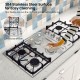 30-inch gas cooktop with 4 powerful burners and smooth 304 stainless steel surface, designed for easy cleaning and.