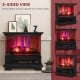 Freestanding 27-inch black fireplace with multi-color flame effect, remote control, and adjustable heating for cozy.