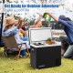 53QT portable dual zone car refrigerator in black, ideal for camping and travel, with independent temperature control.