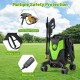 2400 PSI electric pressure washer with 4 universal wheels, safety lock, and multiple nozzles for versatile cleaning.