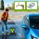 Electric pressure washer with 4 wheels, featuring self-priming and multiple nozzles for versatile cleaning tasks.