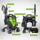 2400 PSI electric pressure washer with 4 universal wheels, featuring a hose holder and multiple nozzles for versatile.