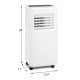 Portable 8000 BTU air conditioner in white with remote control, 3-in-1 modes, and adjustable settings for up to 250.