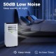 8000 BTU portable air conditioner with sleep mode, 50dB low noise, and 24-hour timer for comfortable cooling at night.