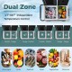 Dual Zone 12V car refrigerator in black with independent temperature control, ideal for camping, travel, and outdoor.