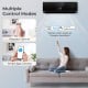 Black 12000 BTU mini split air conditioner with remote and smart app control, ideal for efficient cooling and heating.