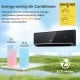 12000 BTU mini split air conditioner in black, featuring inverter technology for energy efficiency and WiFi control.
