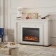 23-inch electric fireplace heater with adjustable flame color and brightness, perfect for cozy indoor heating.