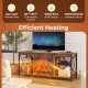 Electric fireplace heater with adjustable flame color and brightness, 750W/1500W options, for efficient heating in 400.