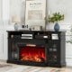 Three-sided 36-inch electric fireplace in black, featuring 7-color flames and adjustable heating for cozy living spaces.