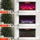 Three-sided view of a 36-inch electric fireplace with 7-color flame and ember bed, offering heat and ambiance for cozy.