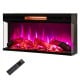 Three-sided 36-inch electric fireplace with 7-color flame, remote control, and adjustable temperature for cozy warmth.
