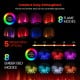 3-sided electric fireplace showcasing 7-color flames and ember bed modes, with adjustable brightness for cozy ambiance.