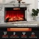 Three-sided 36-inch electric fireplace with 1500W heating, 7-color flames, and adjustable brightness for cozy warmth.